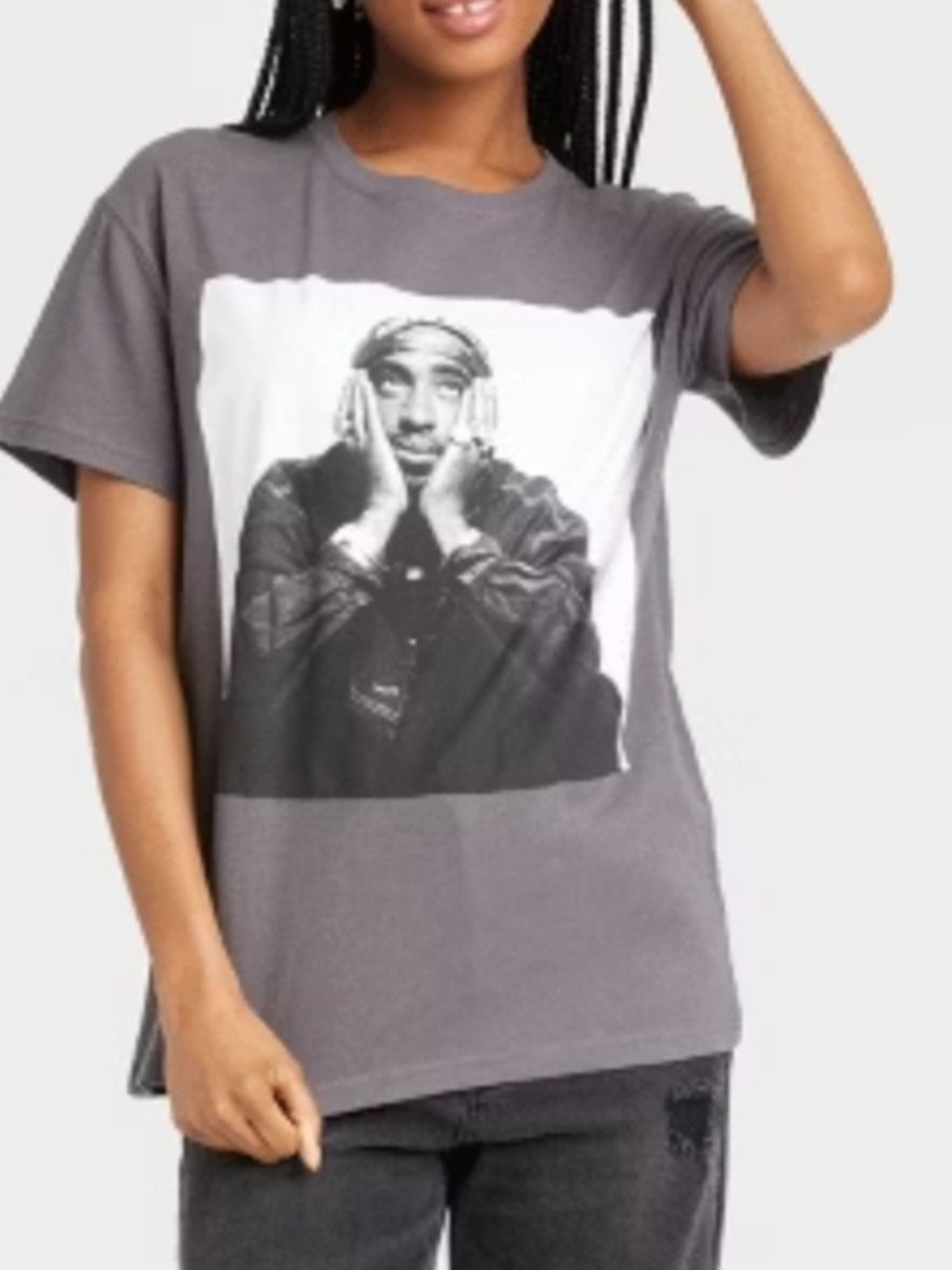 Gray Graphic Men’s T-Shirt with Photo Print